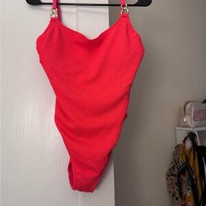 Lilly Pulitzer Red Textured One-Piece Swimsuit